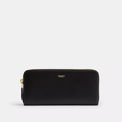 Coach New York Slim Accordion Zip Wallet In Black