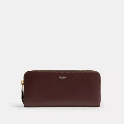 Coach New York Slim Accordion Zip Wallet In Burgundy