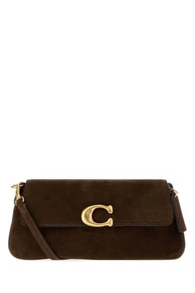 Coach New York Suede Jet Shoulder Bag In Brown