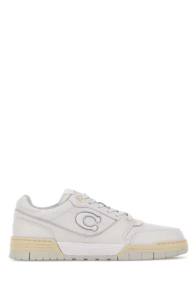 Coach New York White Synthetic Leather Trainers In Multi