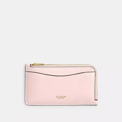 Coach New York Zip Card Case In Brass/blush