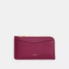 Coach New York Zip Card Case In Brass/pink