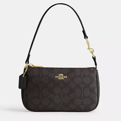 Pre-owned Coach Nolita 19 Black Signature Canvas Handbag