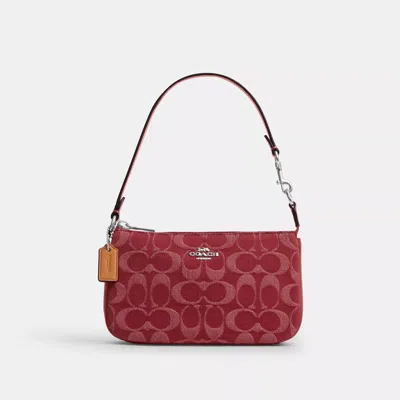 Coach Nolita 19 In Signature Denim In Red