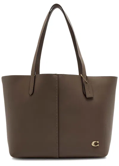 Coach North Leather Tote In Brown