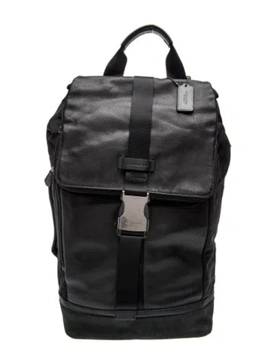 Pre-owned Coach Nylon Backpack In Black
