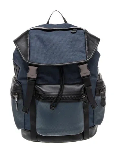 Pre-owned Coach Nylon Backpack In Blue