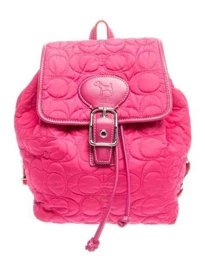 Pre-owned Coach Nylon Backpack In Pink