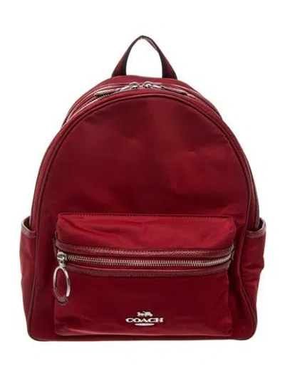 Pre-owned Coach Nylon Backpack In Red