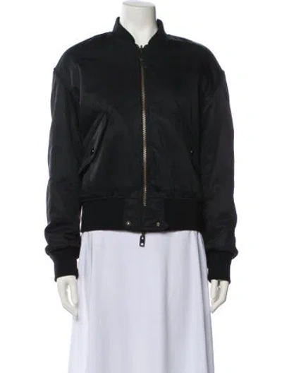 Pre-owned Coach Nylon Bomber Jacket In Black