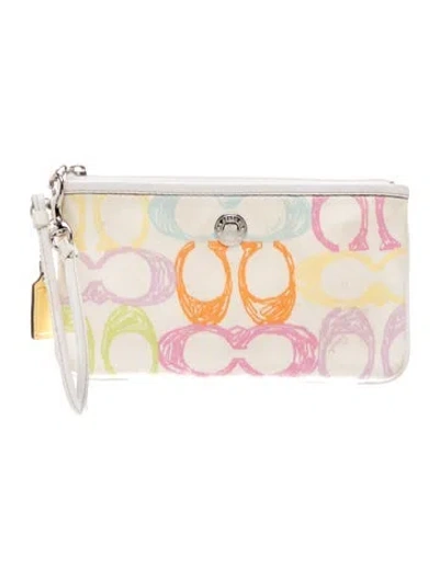 Pre-owned Coach Nylon Clutch In Neutral