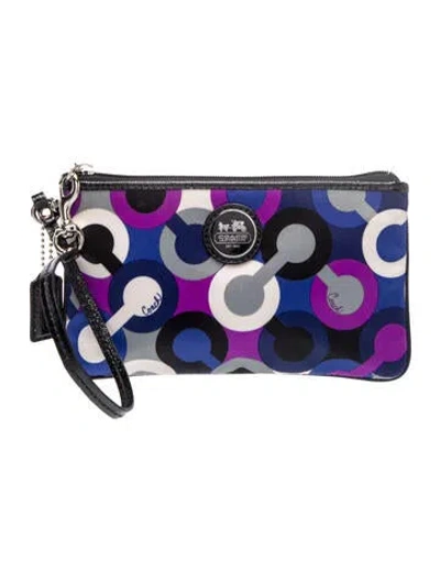 Pre-owned Coach Nylon Clutch In Purple