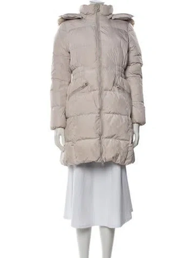Pre-owned Coach Nylon Down Coat In Neutral