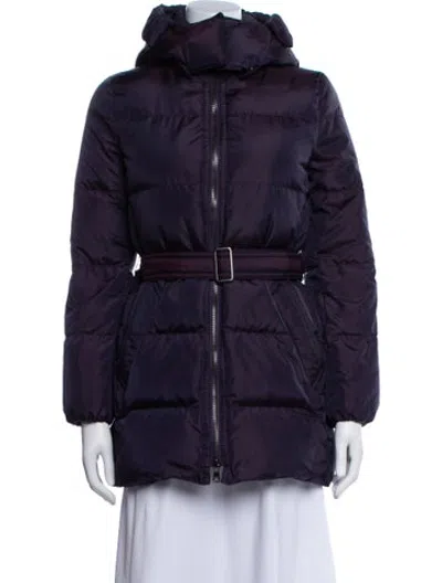 Pre-owned Coach Nylon Down Coat In Purple