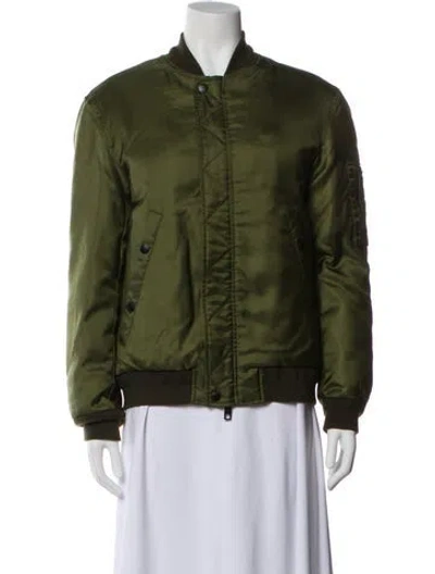 Pre-owned Coach Nylon Down Jacket In Green