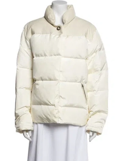 Pre-owned Coach Nylon Down Jacket In Neutral