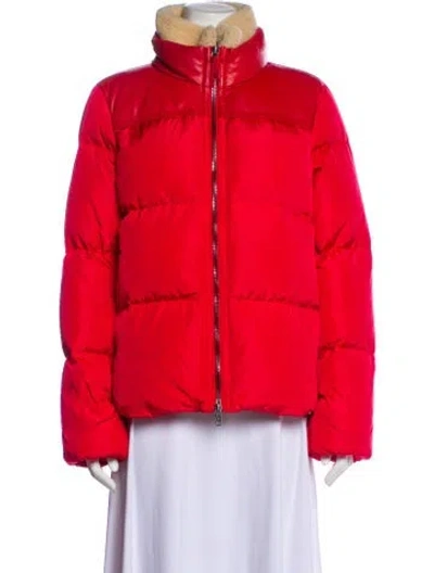Pre-owned Coach Nylon Down Jacket In Red