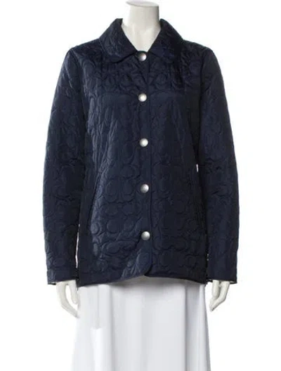 Pre-owned Coach Nylon Jacket In Blue