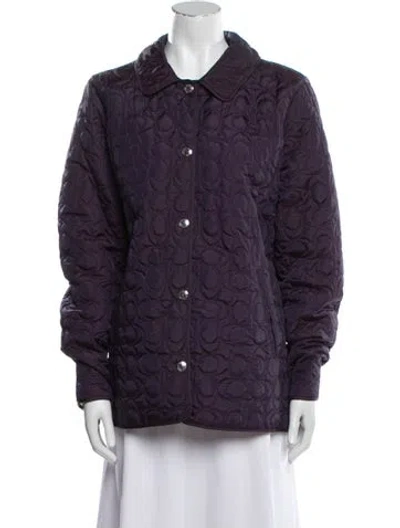 Pre-owned Coach Nylon Jacket In Purple