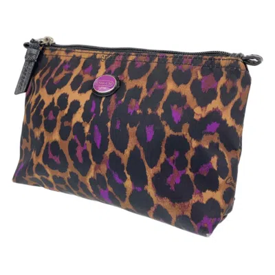 Pre-owned Coach Nylon Leather Pouch () In Multi