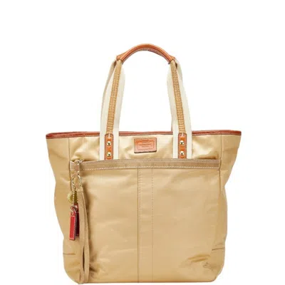 Pre-owned Coach Nylon Leather Shoulder Bag Tote Bag () In Multi