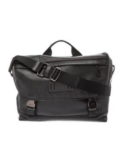 Pre-owned Coach Nylon Messenger Bag In Black