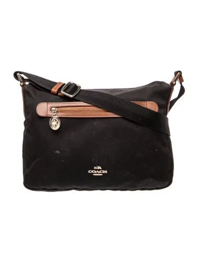 Pre-owned Coach Nylon Messenger Bag In Black