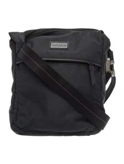 Pre-owned Coach Nylon Messenger Bag In Black