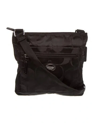 Pre-owned Coach Nylon Messenger Bag In Black