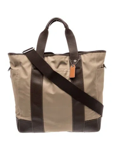 Pre-owned Coach Nylon Messenger Bag In Brown