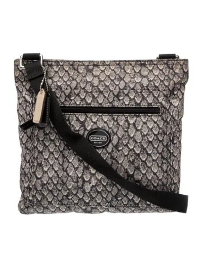 Pre-owned Coach Nylon Messenger Bag In Gray