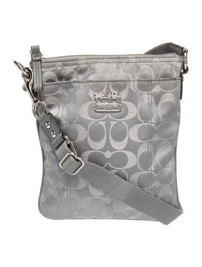 Pre-owned Coach Nylon Messenger Bag In Grey