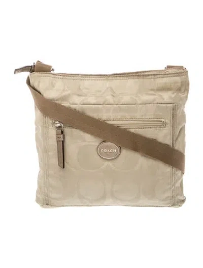 Pre-owned Coach Nylon Messenger Bag In Neutral