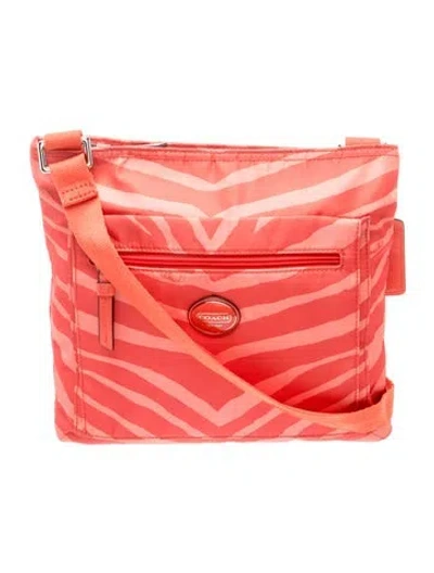 Pre-owned Coach Nylon Messenger Bag In Orange