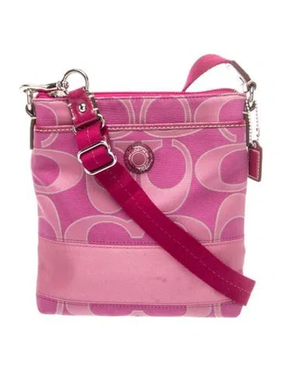 Pre-owned Coach Nylon Messenger Bag In Pink