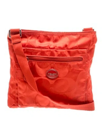 Pre-owned Coach Nylon Messenger Bag In Red