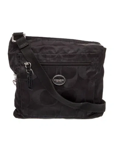 Pre-owned Coach Nylon Messenger Bag Vintage In Black