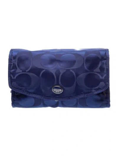 Pre-owned Coach Nylon Pouch In Blue