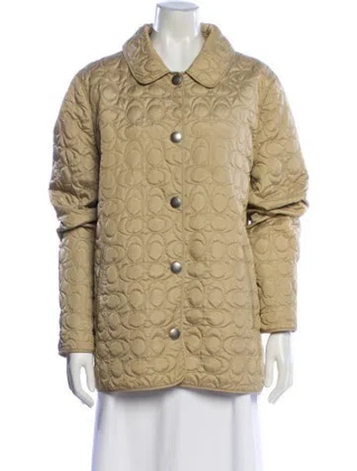Pre-owned Coach Nylon Printed Utility Jacket In Neutral