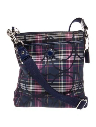 Pre-owned Coach Nylon Shoulder Bag In Blue