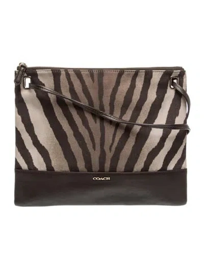 Pre-owned Coach Nylon Shoulder Bag In Brown