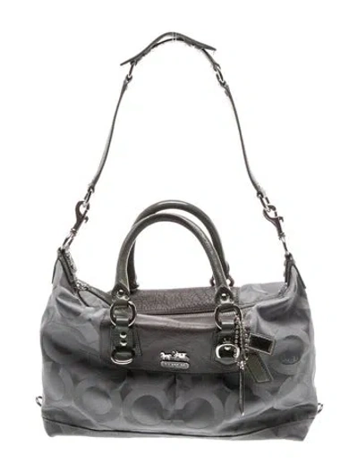 Pre-owned Coach Nylon Shoulder Bag In Gray