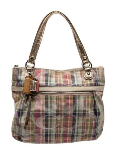 Pre-owned Coach Nylon Shoulder Bag In Neutral