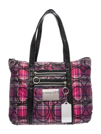 Pre-owned Coach Nylon Shoulder Bag In Purple