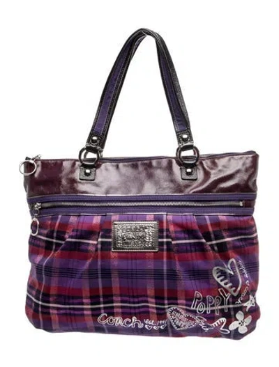 Pre-owned Coach Nylon Shoulder Bag In Purple