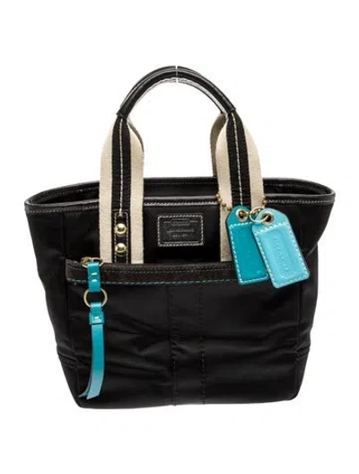 Pre-owned Coach Nylon Top Handle Bag In Black