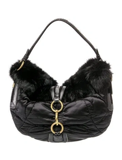 Pre-owned Coach Nylon Top Handle Bag In Black