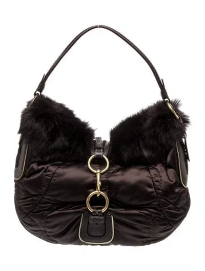 Pre-owned Coach Nylon Top Handle Bag In Brown