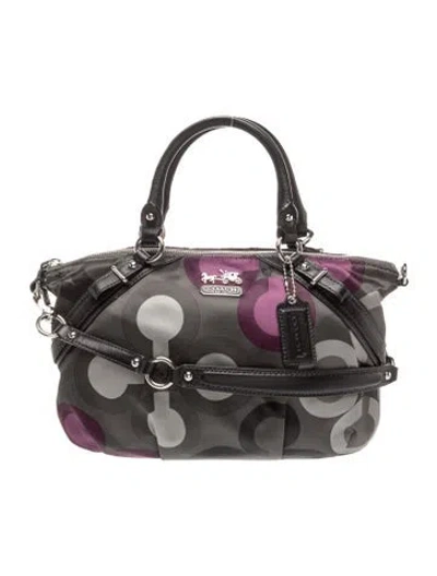 Pre-owned Coach Nylon Top Handle Bag In Gray