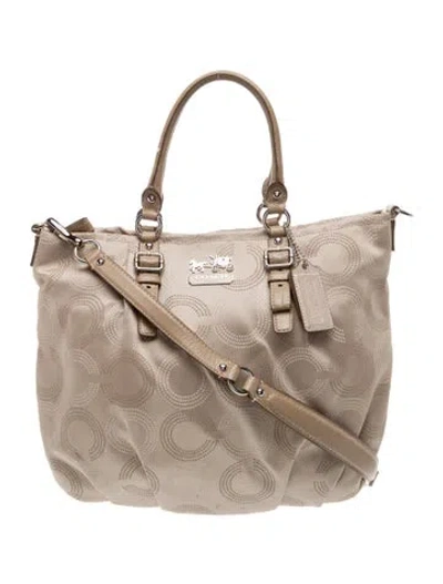 Pre-owned Coach Nylon Top Handle Bag In Neutral